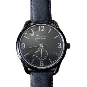 Geneva Platinum Model 5984 Black Mens Watch Classic Timepiece‎ Needs Battery